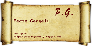 Pecze Gergely névjegykártya